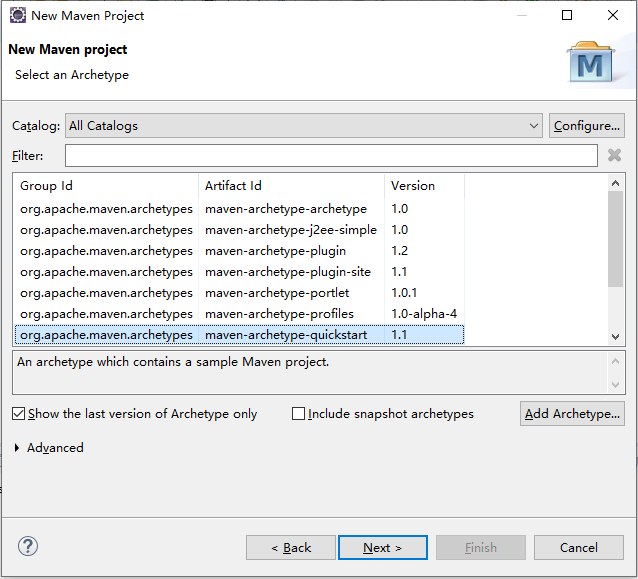 Maven Project项目类型